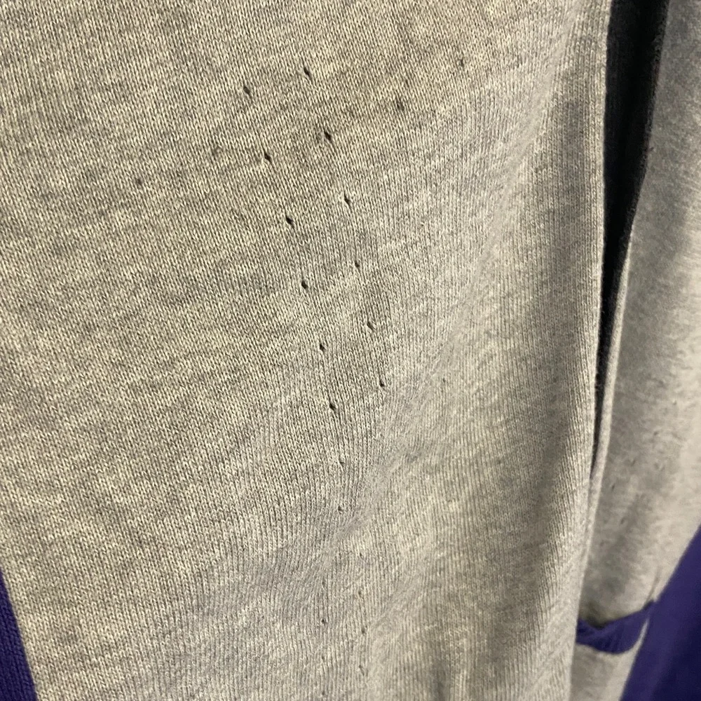 NWOT 21 Men Gray Cardigan‎ with Purple and Black Details- XL
